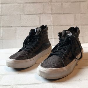 Vans gray and black sneakers shoes.